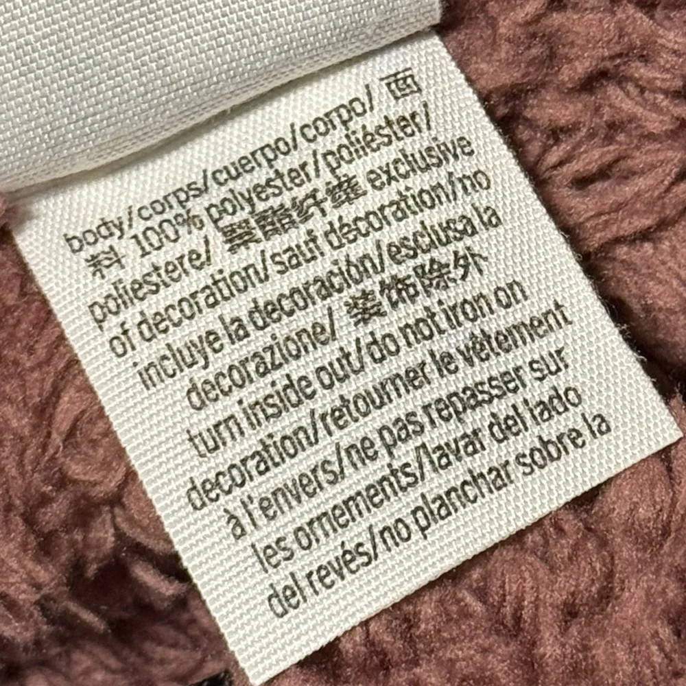 PINK Victoria’s Secret Sherpa Quarter Zip Pullover Sweatshirt Mauve Cozy Fleece - Picture 8 of 11